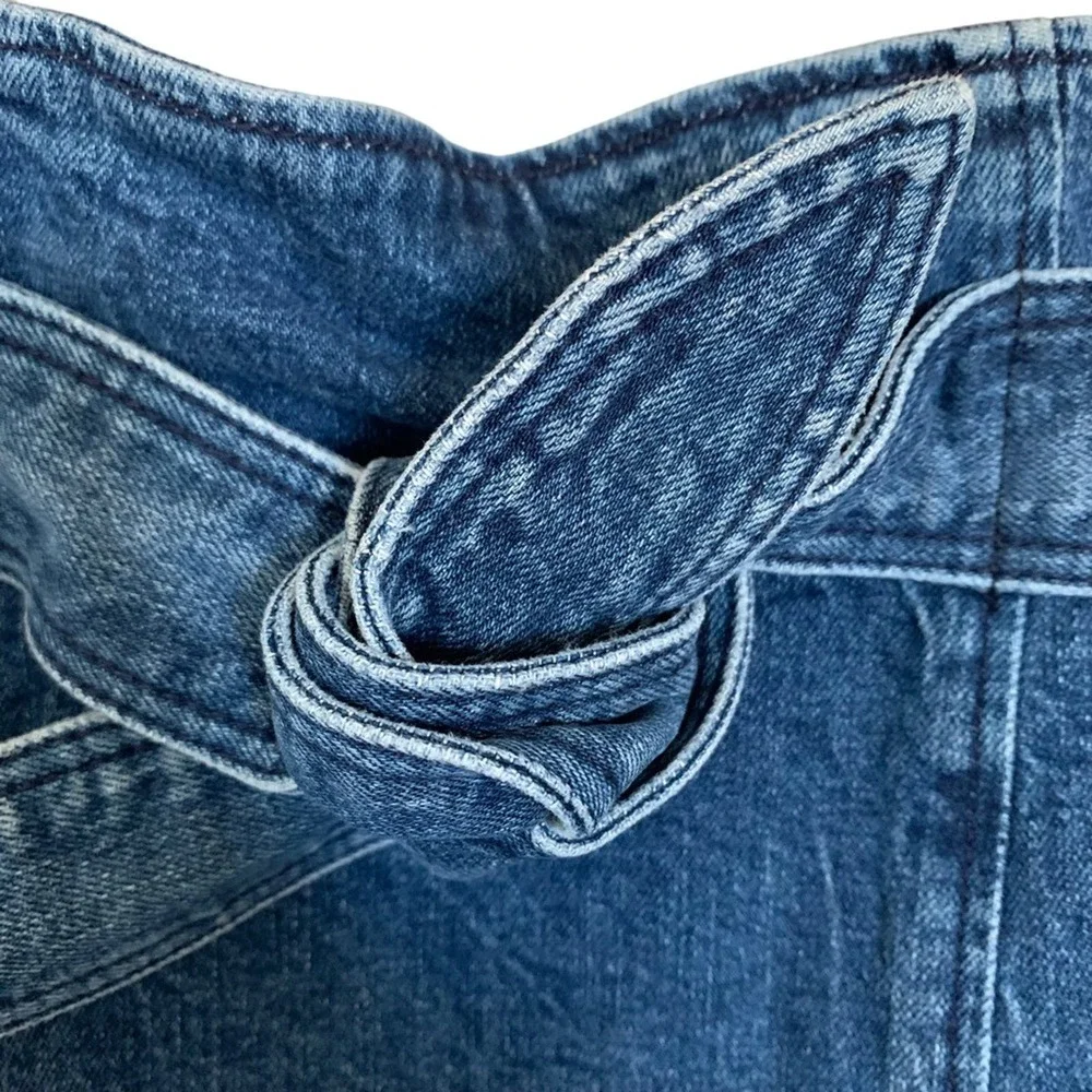Rebecca Taylor | La Vie size 30 denim skirt with front tie stretch zip back